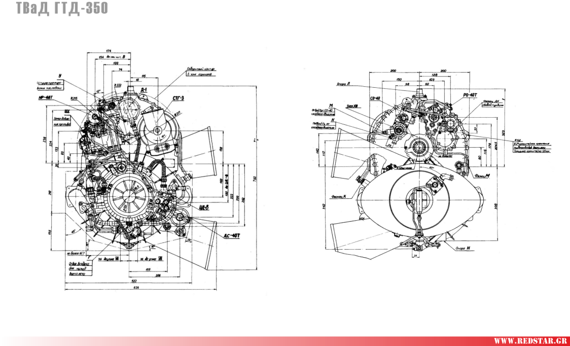 GTD-350 (front view and rear view). Dimensional drawing. GTD-350 (front view and rear view). Dimensional drawing.