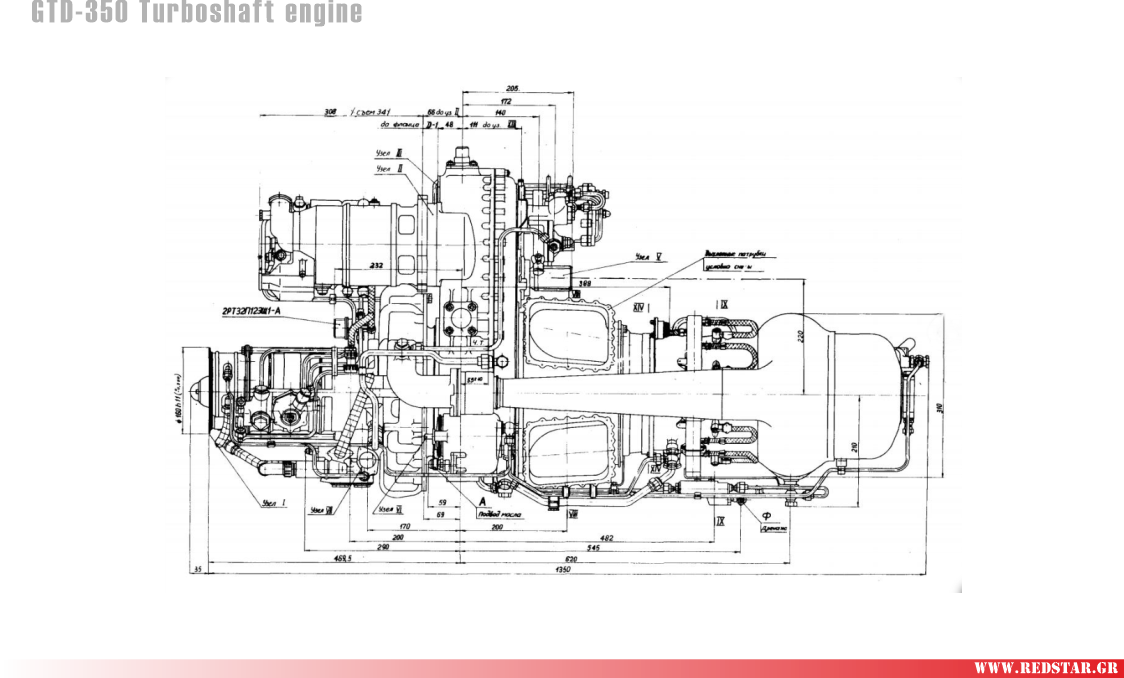GTD-350 (left view). Dimensional drawing. GTD-350 (left view). Dimensional drawing.