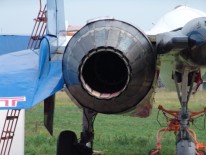 Su-27LL Flanker: The aircraft is equipped with AL-31F M1 engines, with directional thrust nozzles © K. Panitsidi