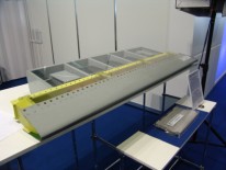 A mock-up of the NIIP institute's "L" band radar, which will be installed on the aircraft slats wings © K. Pantisidi