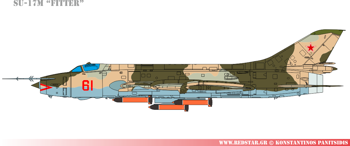 Configurations weapon Su-17 M: The rocket S-24 is intended primarily for challenging mobile and stationary armored targets, shelters etc. The production of the missile began in 1960. The missile is certified for use by other aircraft © Konstantinos Panitsidis