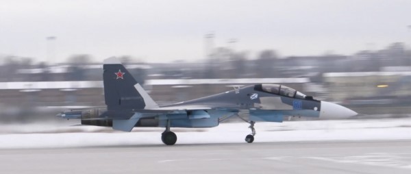 20 Января 2022 авиация ВМФ России получили первые модифицированные четыре истребителя Су-30СМ2 © кадр из репортажа телеканала «Звезда»