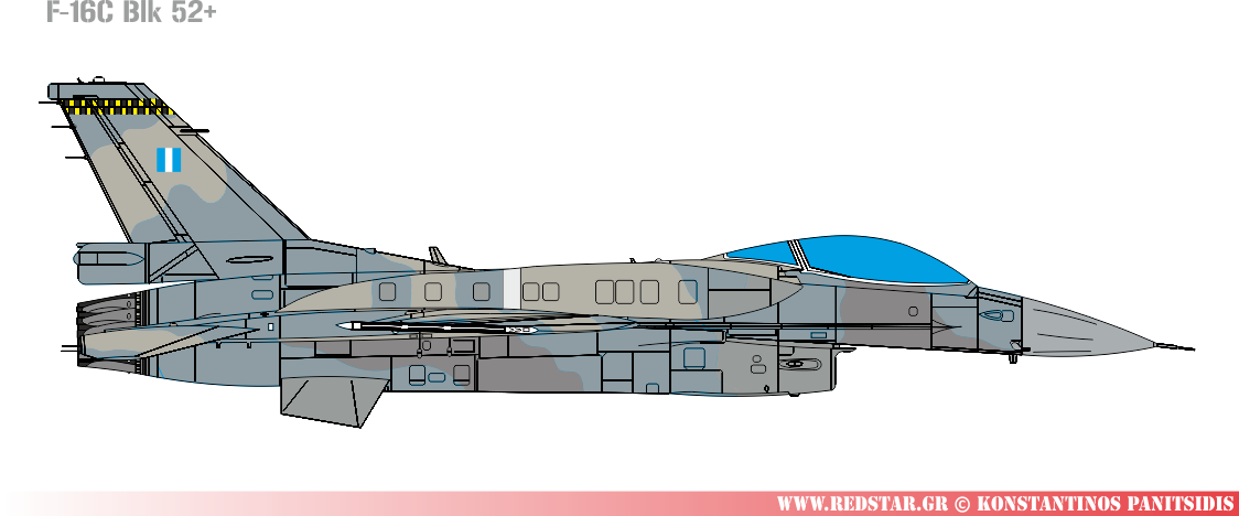 Επιχειρησιακό F-16C Blk 52+ εφοδιασμένο με σύμμορφες δεξαμενές καυσίμου © Κωνσταντίνος Πανιτσίδης