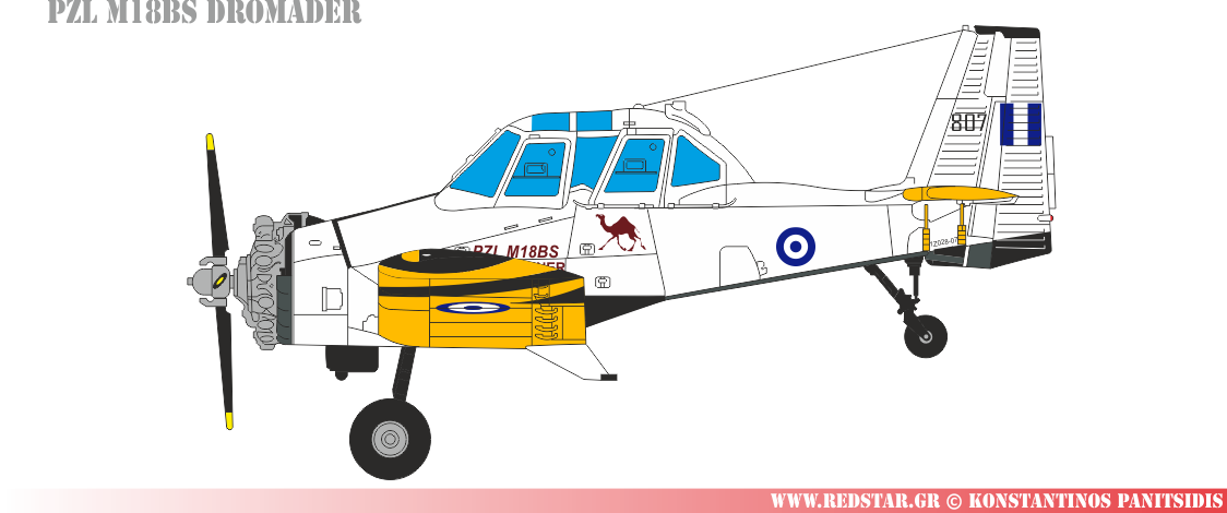 M-18BS Dromader Διθέσια εκπαιδευτική έκδοση (με διπλό έλεγχο του σκάφους με ωφέλιμο φορτίο 700 kg).