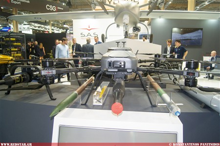 SRS-2A Sarisa-Tactical Aerial Platform, 60 kg MTOGW, 20 min flight time, 2x2,75” Hydra rockets payload.