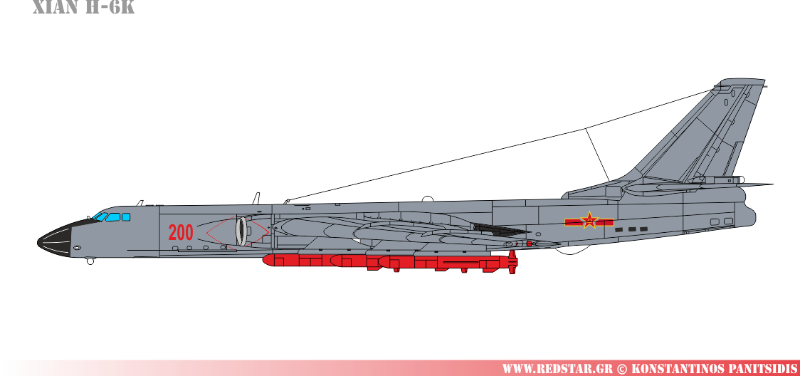 Πρόκειται για μια εξέλιξη του Tu-16, εξοπλισμένο με κινητήρες D-30KP-2 αντί των WP-8 (αντίγραφο του σοβιετικού AM-3M), με τροποποιημένη την άτρακτο του σκάφους και βελτιωμένα ηλεκτρονικά με ικανότητα μεταφοράς έως έξι βλήματα τύπου CJ-10A (αντιγραφή του Kh-55). Πέταξε για πρώτη φορά στις 5 Ιανουαρίου 2007. Ένταξη στο οπλοστάσιο της Π.Α Κίνας το 2011 © Konstantinos Panitsidis