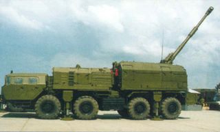 130mm A-222 BEREG Coastal mobile artillery system