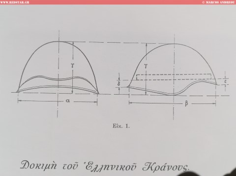 Заводской чертеж греческого шлема © Маркос Андреу