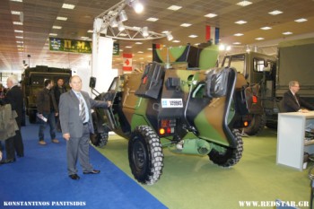 Panos Glikiotis Support and Services Coordinator. Panhard exhibition hall Defensys 2010 © Konstantinos Panitsidis