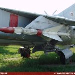 MiG-23 Flogger Fighter aircraft. Central Air Force Museum Monino, Russia.