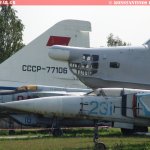 MiG-23 Flogger Fighter aircraft. Central Air Force Museum Monino, Russia.