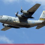 C-130 Hercules Транспортный самолет. Тактическая демонстрация полета. ВВС Греции.