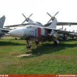 MiG-23 Flogger Fighter aircraft. Central Air Force Museum Monino, Russia.